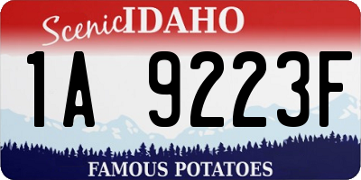 ID license plate 1A9223F