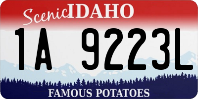 ID license plate 1A9223L