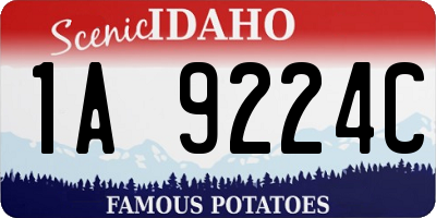 ID license plate 1A9224C