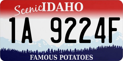 ID license plate 1A9224F
