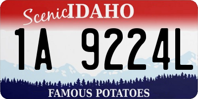 ID license plate 1A9224L