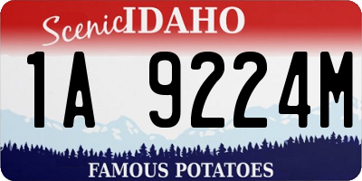 ID license plate 1A9224M