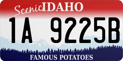 ID license plate 1A9225B