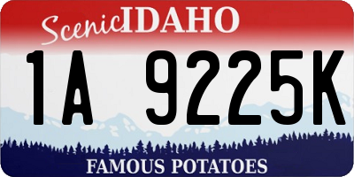 ID license plate 1A9225K