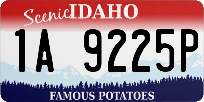 ID license plate 1A9225P