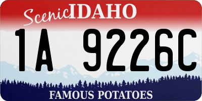 ID license plate 1A9226C