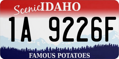 ID license plate 1A9226F