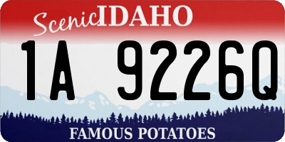 ID license plate 1A9226Q