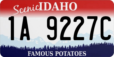 ID license plate 1A9227C
