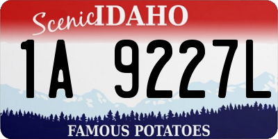 ID license plate 1A9227L