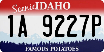 ID license plate 1A9227P
