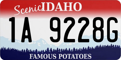 ID license plate 1A9228G