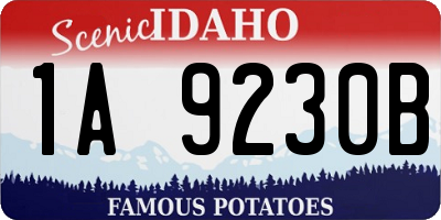ID license plate 1A9230B