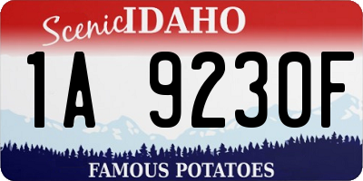ID license plate 1A9230F