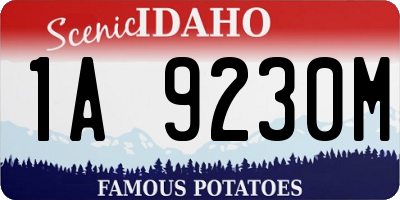 ID license plate 1A9230M