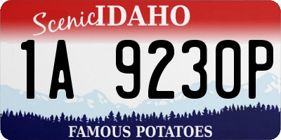 ID license plate 1A9230P