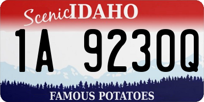 ID license plate 1A9230Q