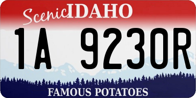 ID license plate 1A9230R