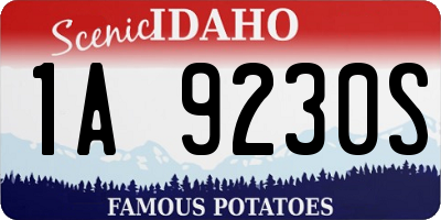 ID license plate 1A9230S