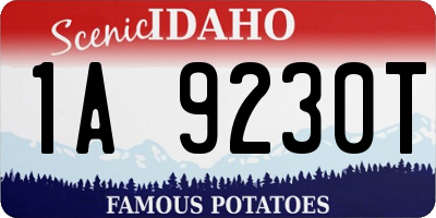 ID license plate 1A9230T