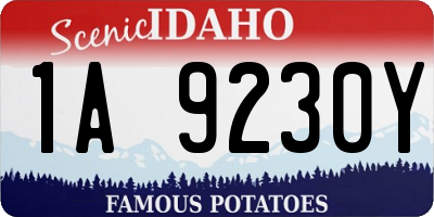 ID license plate 1A9230Y
