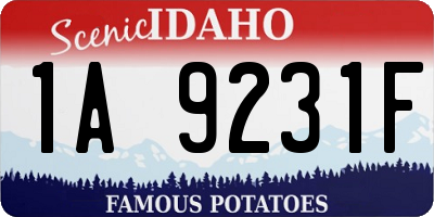 ID license plate 1A9231F