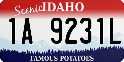 ID license plate 1A9231L