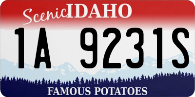 ID license plate 1A9231S