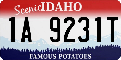 ID license plate 1A9231T
