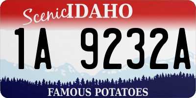 ID license plate 1A9232A