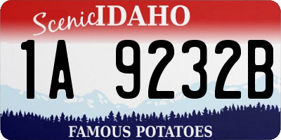 ID license plate 1A9232B