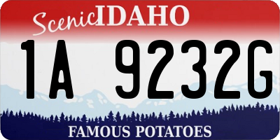 ID license plate 1A9232G