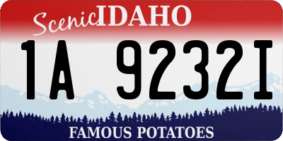ID license plate 1A9232I