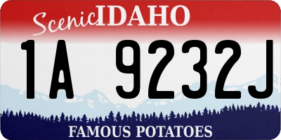 ID license plate 1A9232J