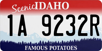 ID license plate 1A9232R