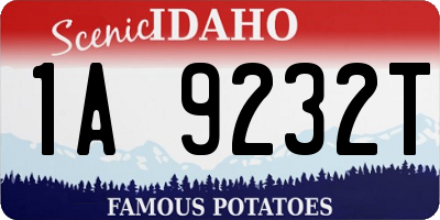 ID license plate 1A9232T