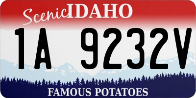 ID license plate 1A9232V