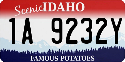 ID license plate 1A9232Y