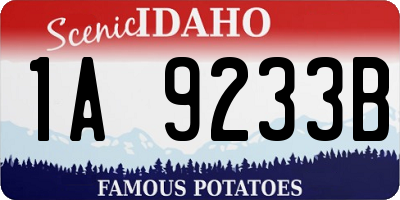 ID license plate 1A9233B