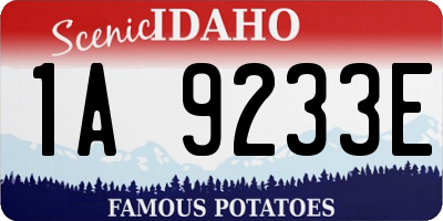 ID license plate 1A9233E