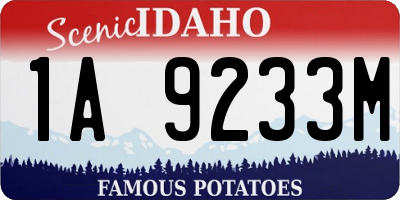 ID license plate 1A9233M