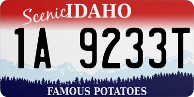 ID license plate 1A9233T