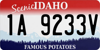 ID license plate 1A9233V
