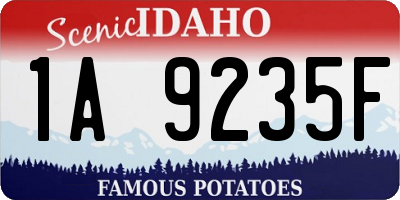 ID license plate 1A9235F