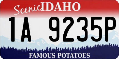 ID license plate 1A9235P