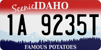 ID license plate 1A9235T
