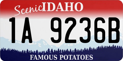 ID license plate 1A9236B