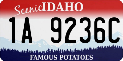 ID license plate 1A9236C