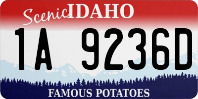 ID license plate 1A9236D