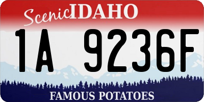 ID license plate 1A9236F